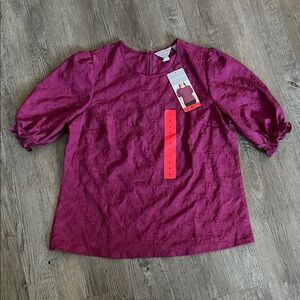 NWT Ted Baker Women's Short Sleeve Blouse Purple  M